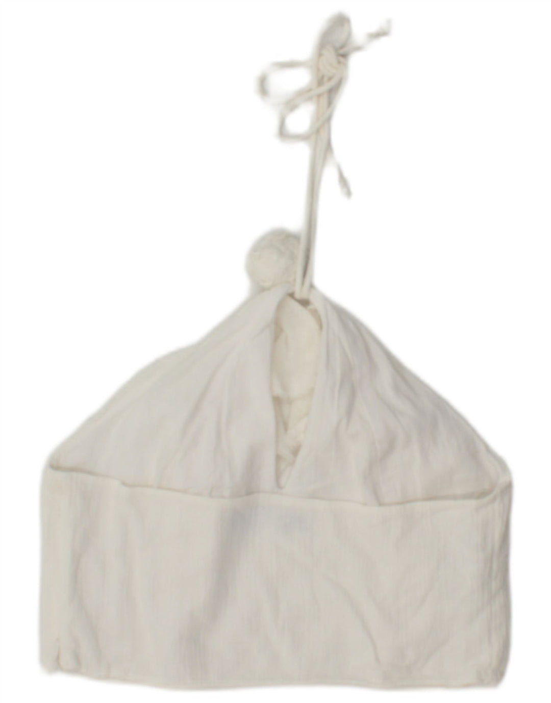 Zara Mujer Halter Top UK 40 Medio Algodón Blanco
