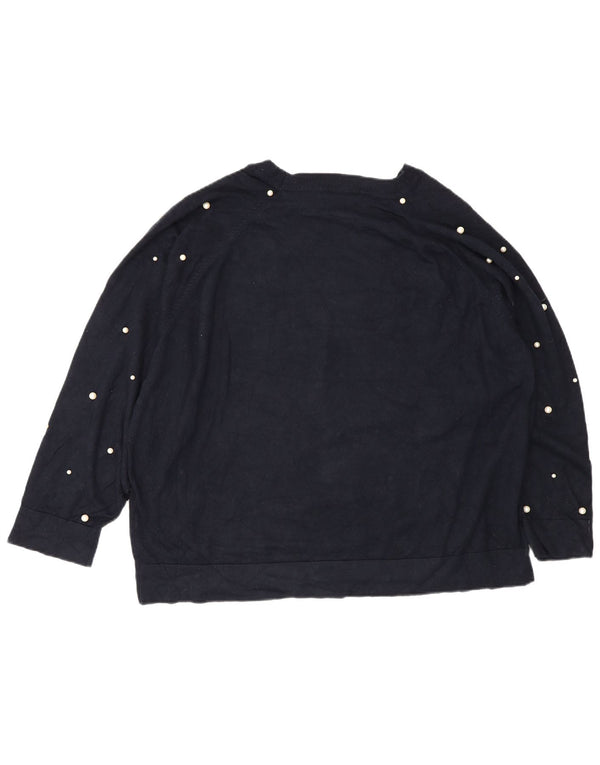Zara - Jersey con cuello barco para mujer, talla 40, talla mediana, color azul marino