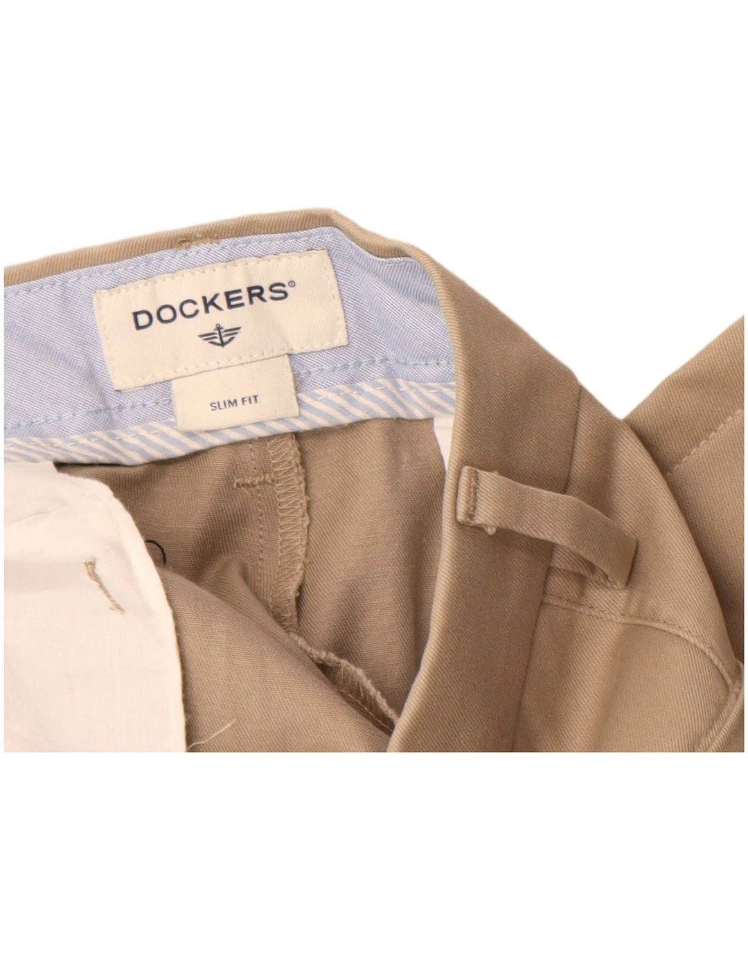 DOCKERS Pantalón chino slim fit para hombre W32 L30 Algodón beige