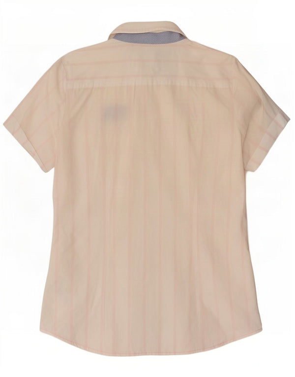 Tommy Hilfiger Camisa de manga corta para mujer US 14 XL Algodón a rayas blancas