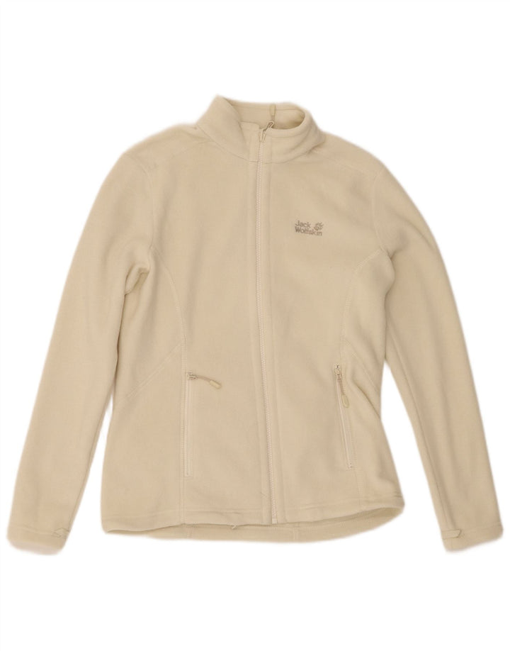 Jack Wolfskin Chaqueta polar con forro para mujer UK 8/10 Small Off White Poliéster