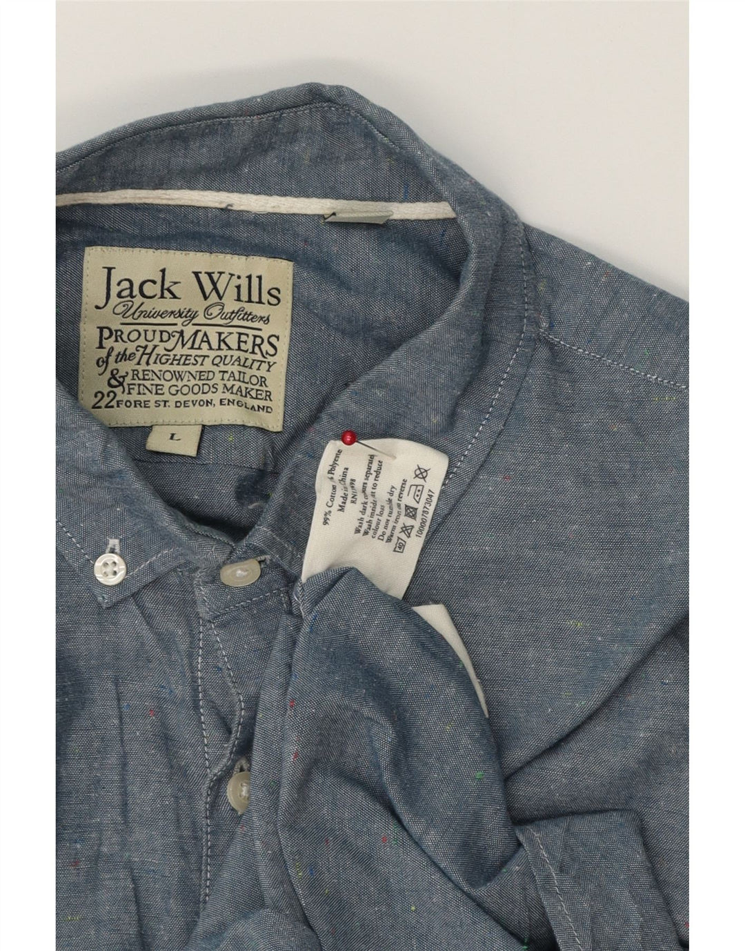 Jack Wills - Camisa de manga corta para hombre, algodón azul grande