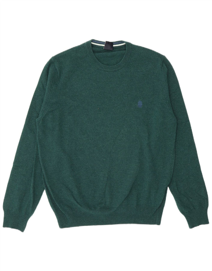 Jersey Hombre Marina Yachting Cuello Redondo Lana Verde Medio