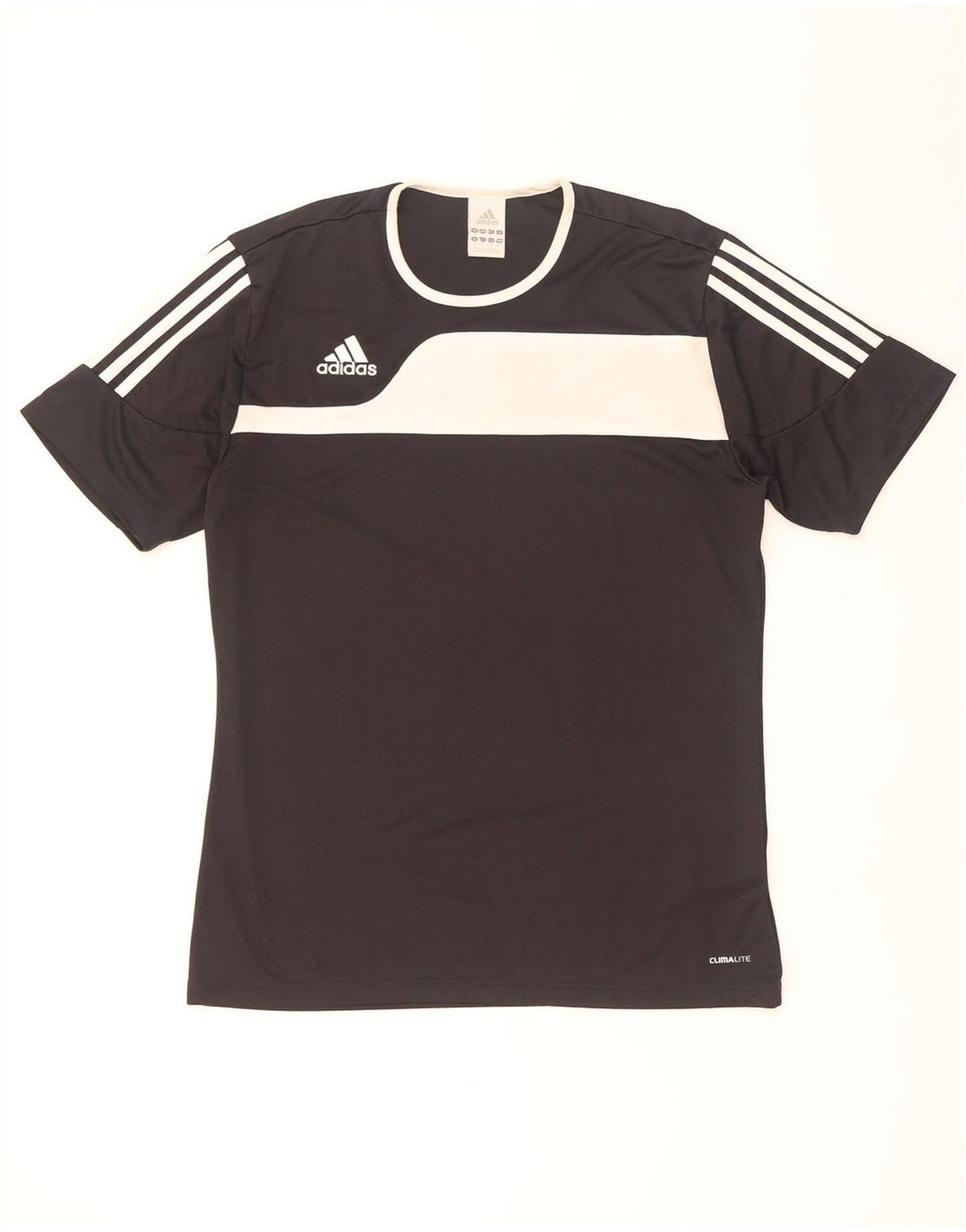 Adidas Hombre Climalite Camiseta Top Medio Negro Colorblock Poliéster