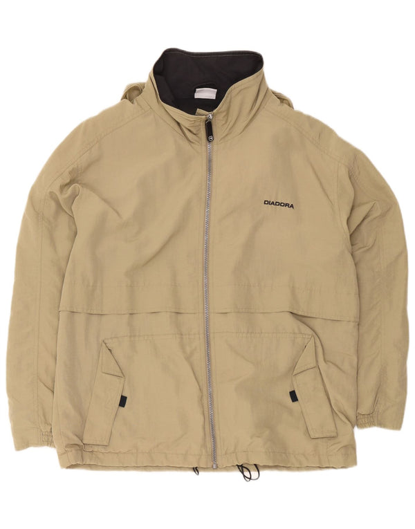 Diadora Chaqueta impermeable con capucha y ajuste holgado para hombre UK 36 Small Khaki Sports