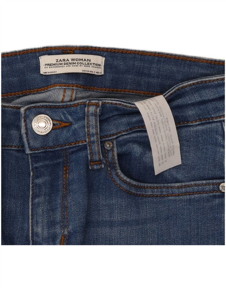 ZARA Vaqueros Acampanados Mujer EU 34 2XS W24 L34 Azul Algodón