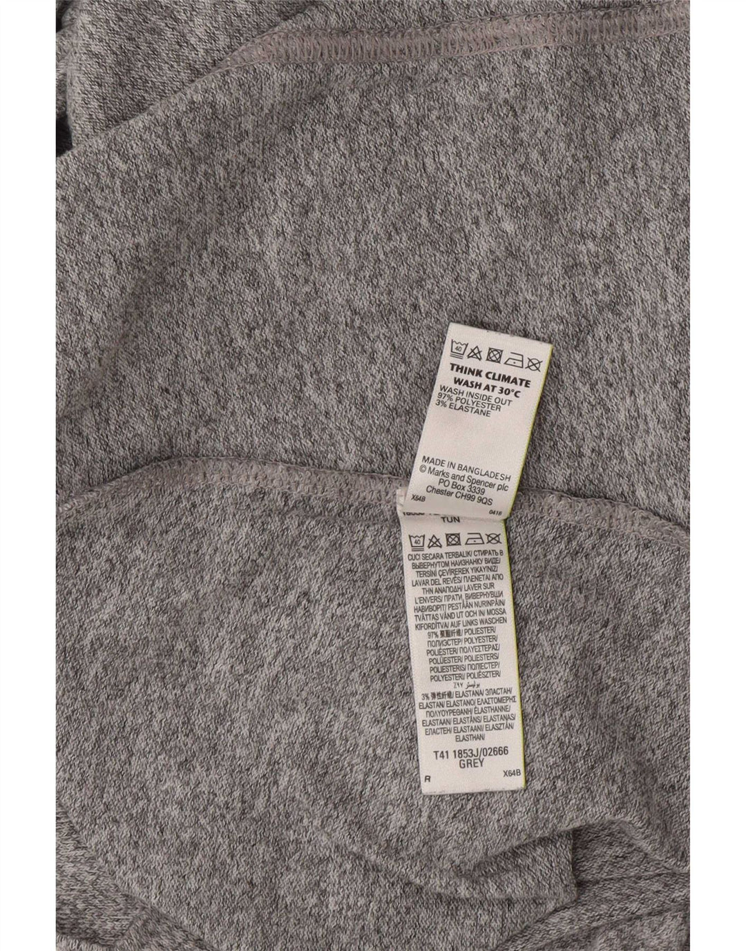 Marks & Spencer Vestido acampanado de manga 3/4 para mujer UK 42 Poliéster gris medio