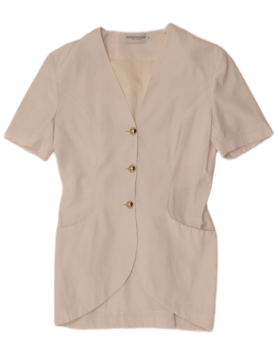Sportstaff Chaqueta tipo blazer de manga corta con 3 botones para mujer IT 42 Medium White