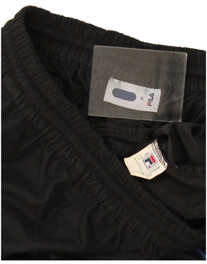 Fila Mujer Capri Chándal Pantalones UK 40 Grande Poliéster Negro