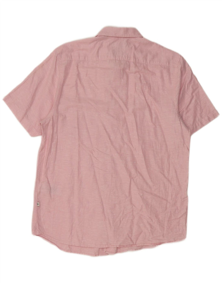 TED BAKER Camisa de manga corta de ajuste regular para hombre talla 3 mediana rosa moteada