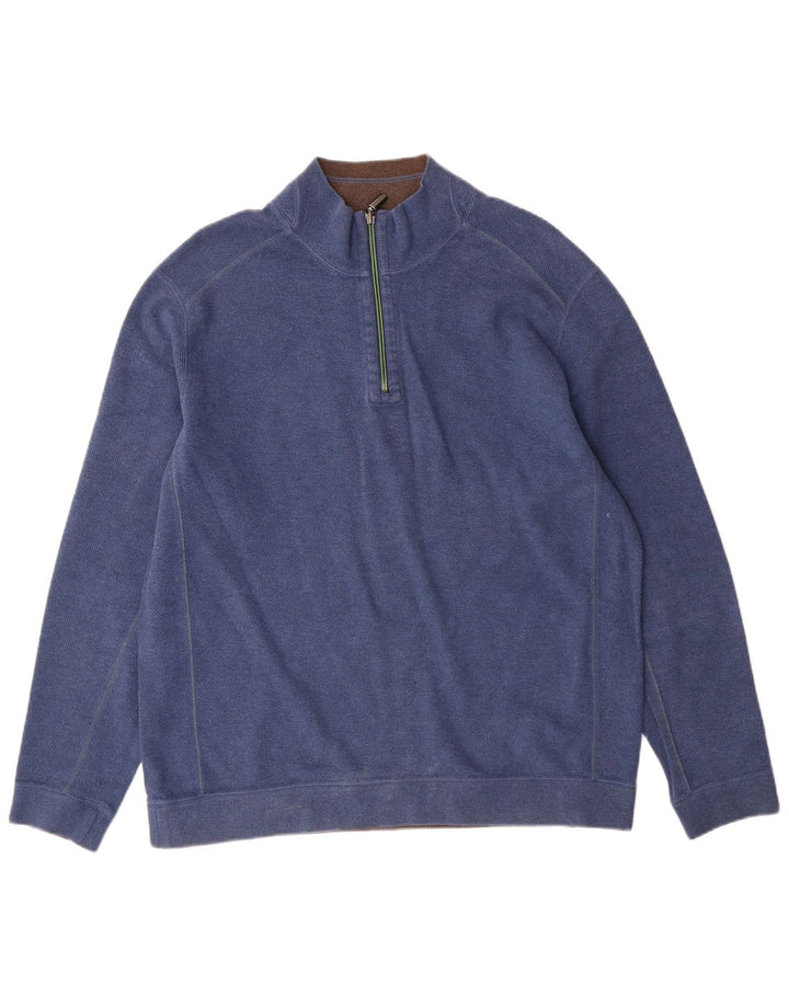 Tommy Bahama - Sudadera con cuello y cremallera para hombre, color azul