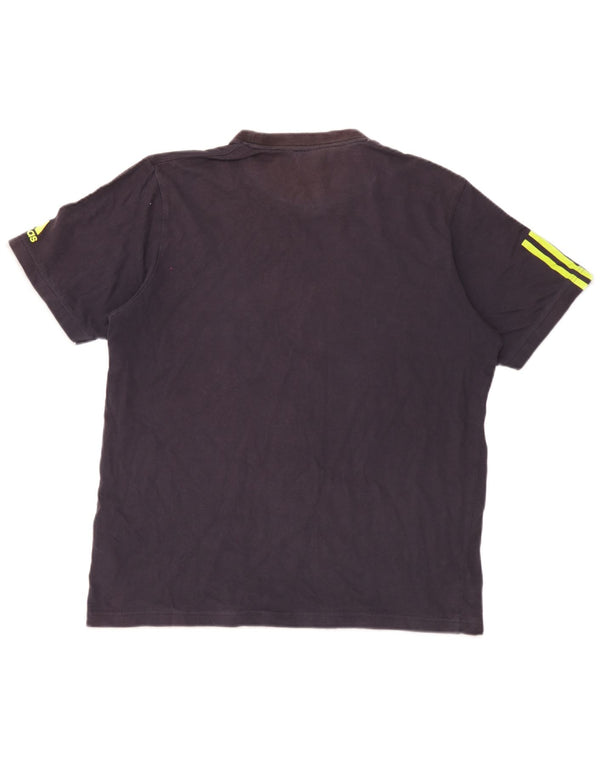 Adidas - Camiseta gráfica para hombre, talla grande, algodón azul marino