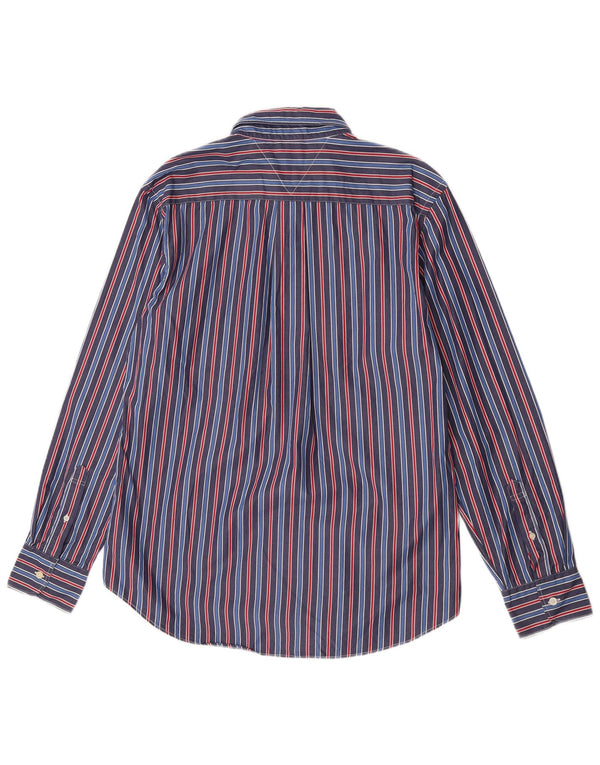 Camisa Tommy Hilfiger Slim Fit para hombre de algodón a rayas azul marino grande