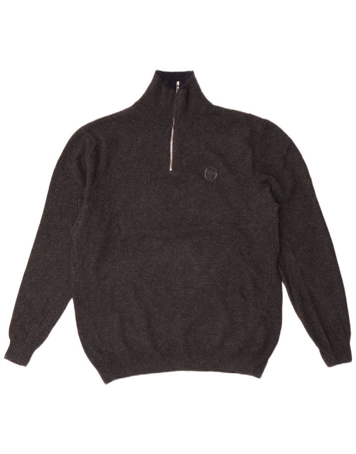 Sergio Tacchini Jersey De Cuello Con Cremallera Para Hombre Gris Medio