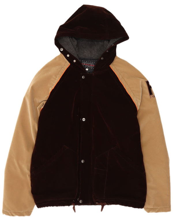 Foxhound Chaqueta bomber con capucha para hombre UK 40 Large Marrón Colorblock Poliéster