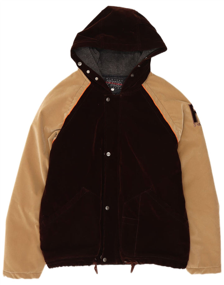 Foxhound Chaqueta bomber con capucha para hombre UK 40 Large Marrón Colorblock Poliéster