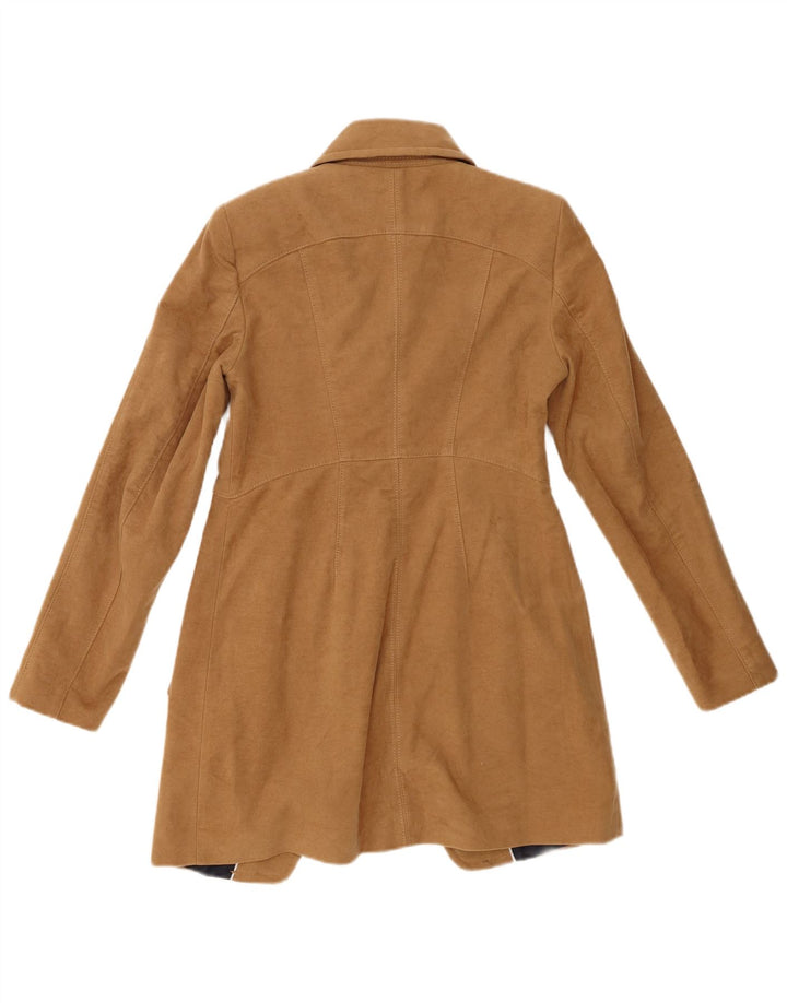 Zara Mujer Abrigo Cruzado UK 42 Algodón Beige Medio