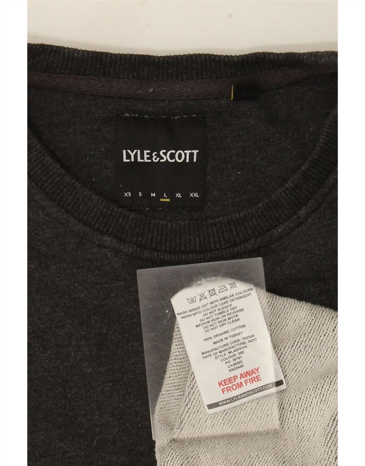 Lyle & Scott Hombre Sudadera Jumper Grande Gris Algodón