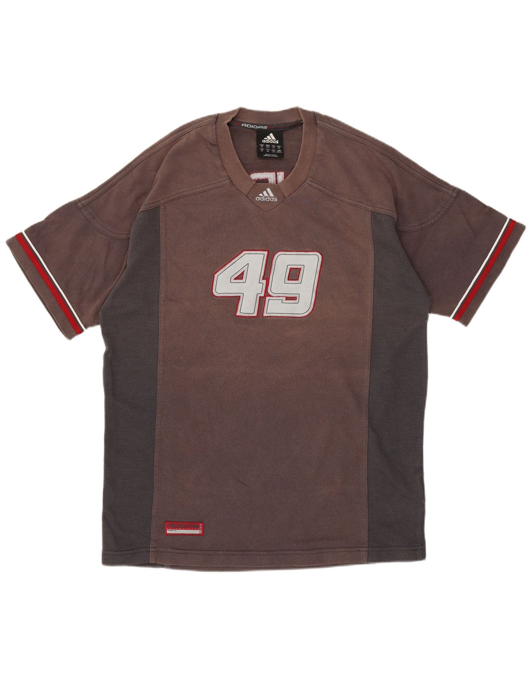 ADIDAS Camiseta gráfica para hombre Top XS Gris Colorblock Algodón