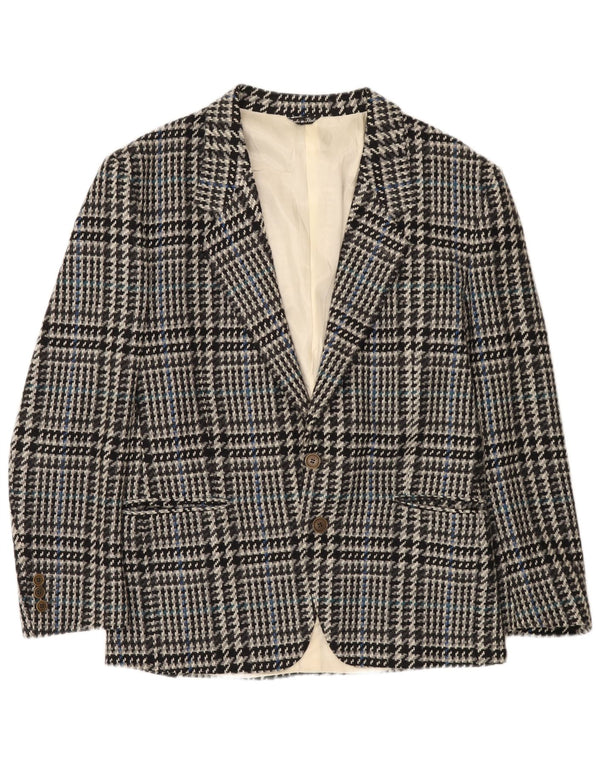 Tiglio Chaqueta tipo blazer de 2 botones para hombre IT 50 Large Gris Pata de gallo Lana virgen