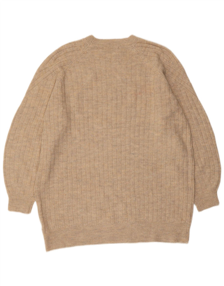 MARKS & SPENCER Suéter tipo jersey con cuello redondo para mujer UK 40 Medio Beige