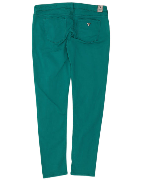 Guess Mujer Beverly Skinny Chino Pantalones W32 L31 Algodón Verde