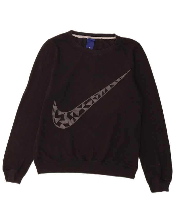 NIKE Sudadera gráfica para mujer, talla 40, talla mediana, algodón negro