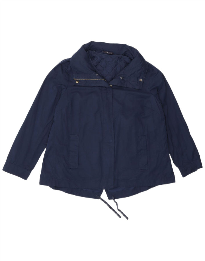 Marks & Spencer Chaqueta impermeable con capucha para mujer UK 40 Mediana Azul marino Poliéster