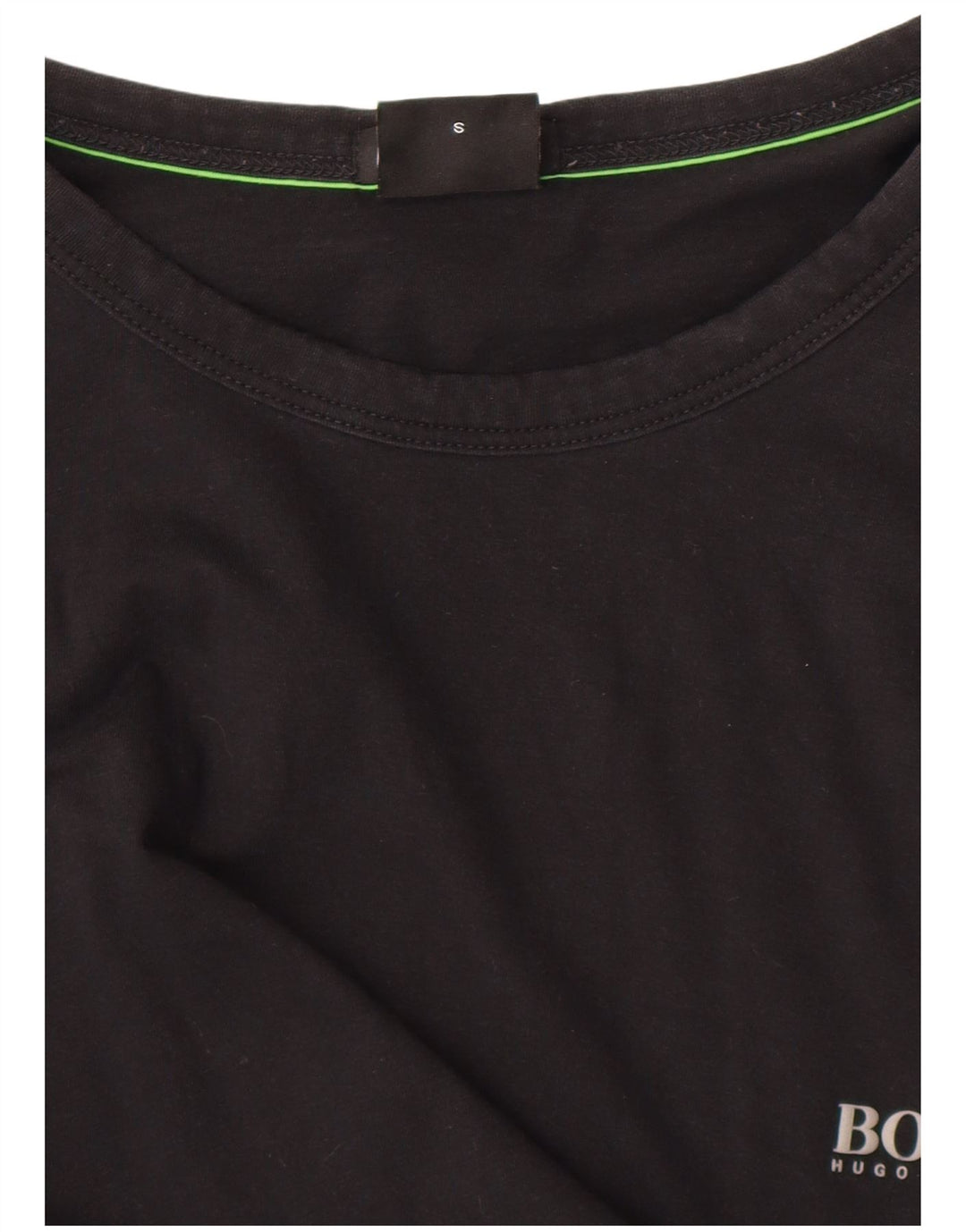 HUGO BOSS Hombre Regular Fit Top Manga Larga Pequeño Algodón Negro