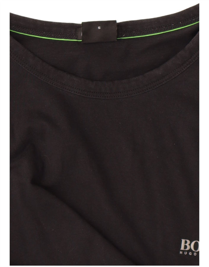 HUGO BOSS Hombre Regular Fit Top Manga Larga Pequeño Algodón Negro