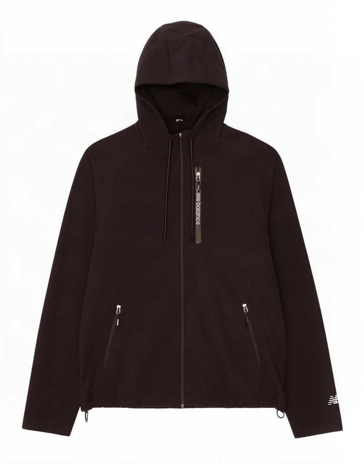 New Balance Chaqueta superior de chándal con capucha para hombre Poliéster negro grande