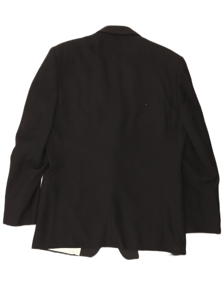 Lebole Chaqueta tipo blazer con 1 botón para hombre IT 50 Large Lana negra