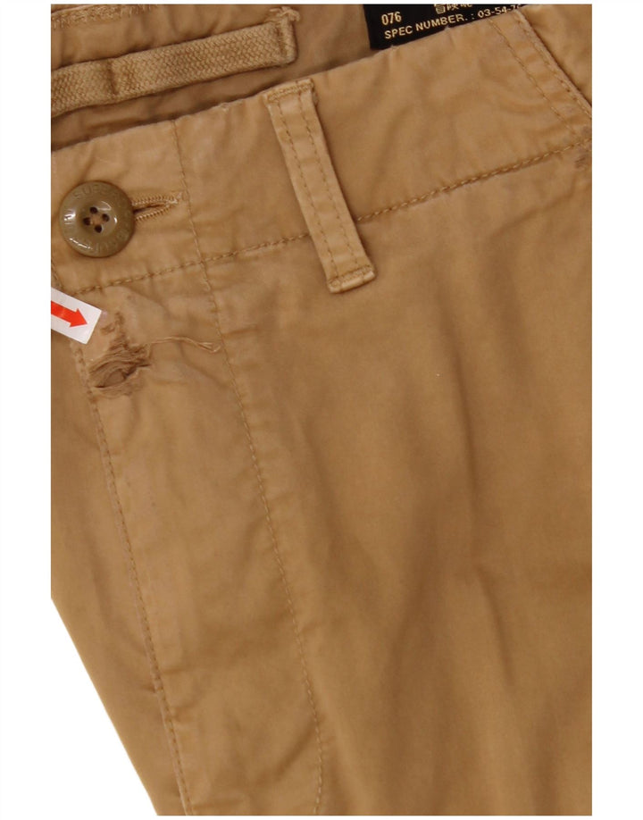 SUPERDRY Pantalón cargo recto para hombre W32 L32 Algodón beige