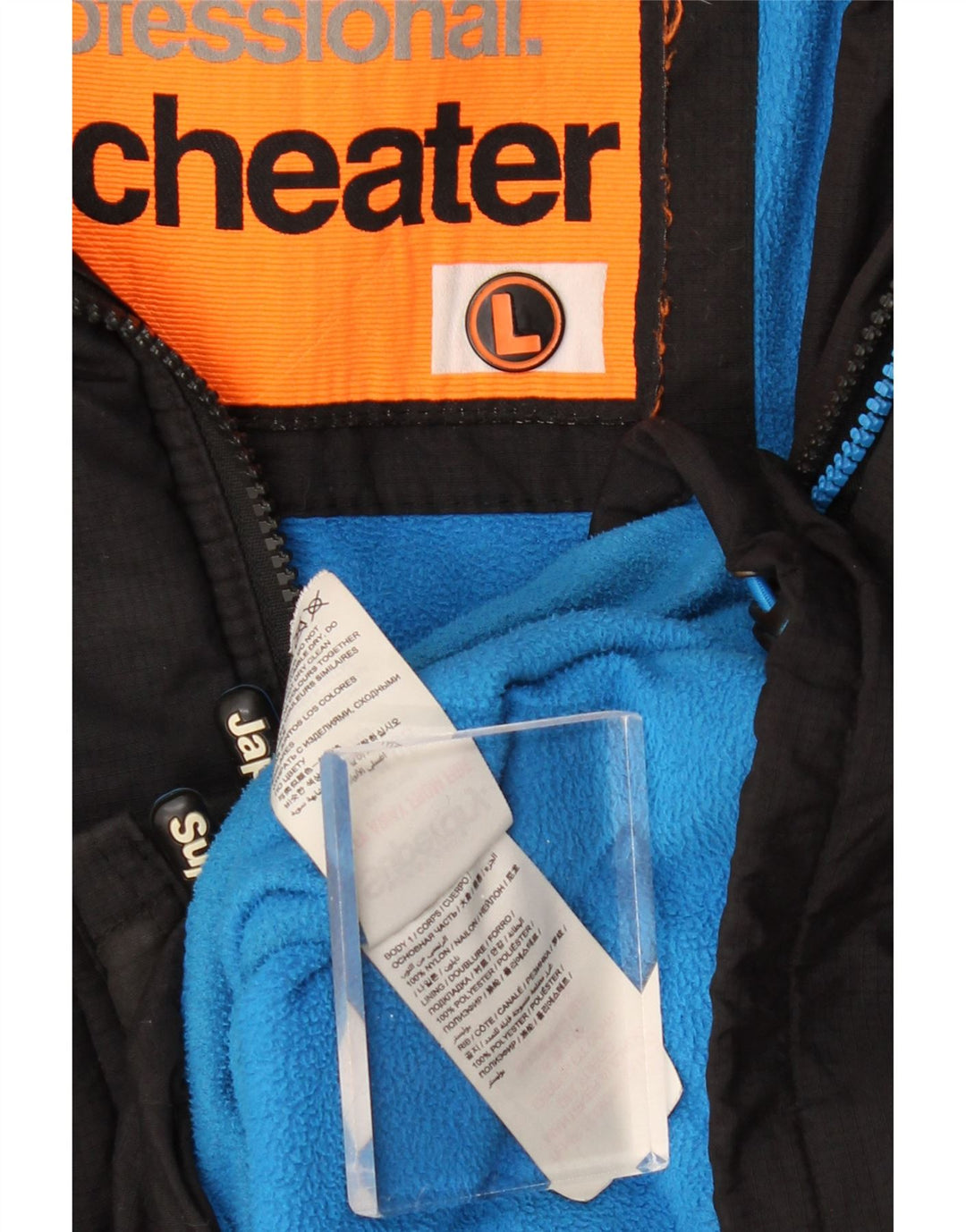 SUPERDRY Chaqueta cortavientos con capucha para hombre, talla 40, color negro