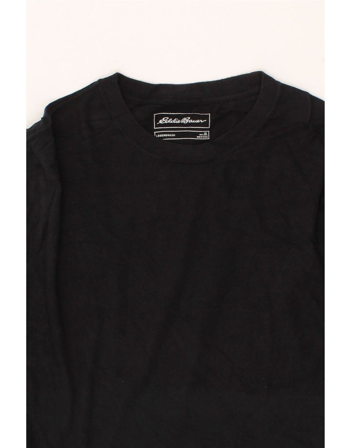 EDDIE BAUER Mens T-Shirt Top XL Black Cotton Vintage Eddie Bauer and Second-Hand Eddie Bauer from Messina Hembry 