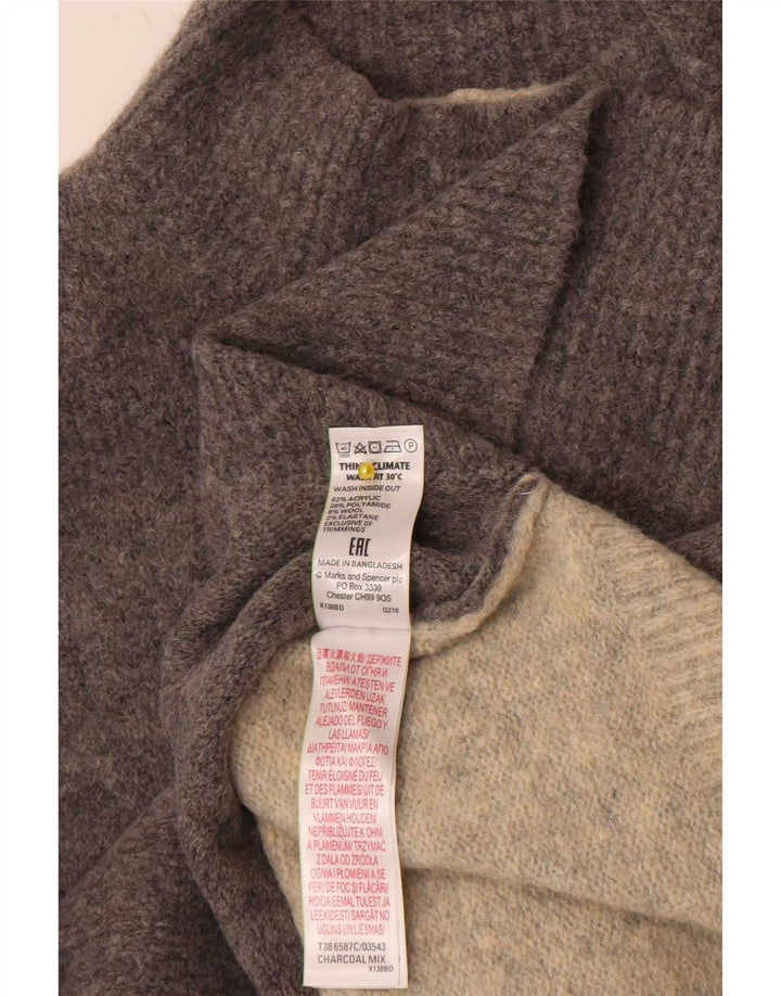Marks & Spencer Jersey con cuello alto para mujer, talla 44, color gris medio