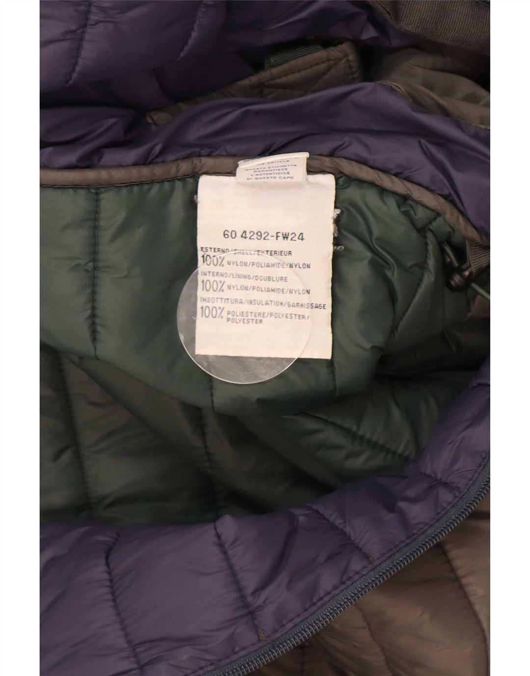 North Sails Chaqueta acolchada con capucha para hombre UK 36 Small Grey Nylon