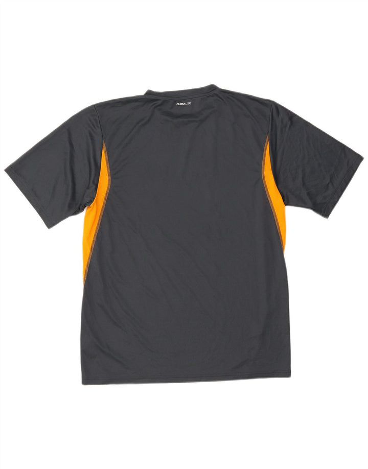Adidas Hombre Climalite Camiseta Top Gris Medio Colorblock Poliéster