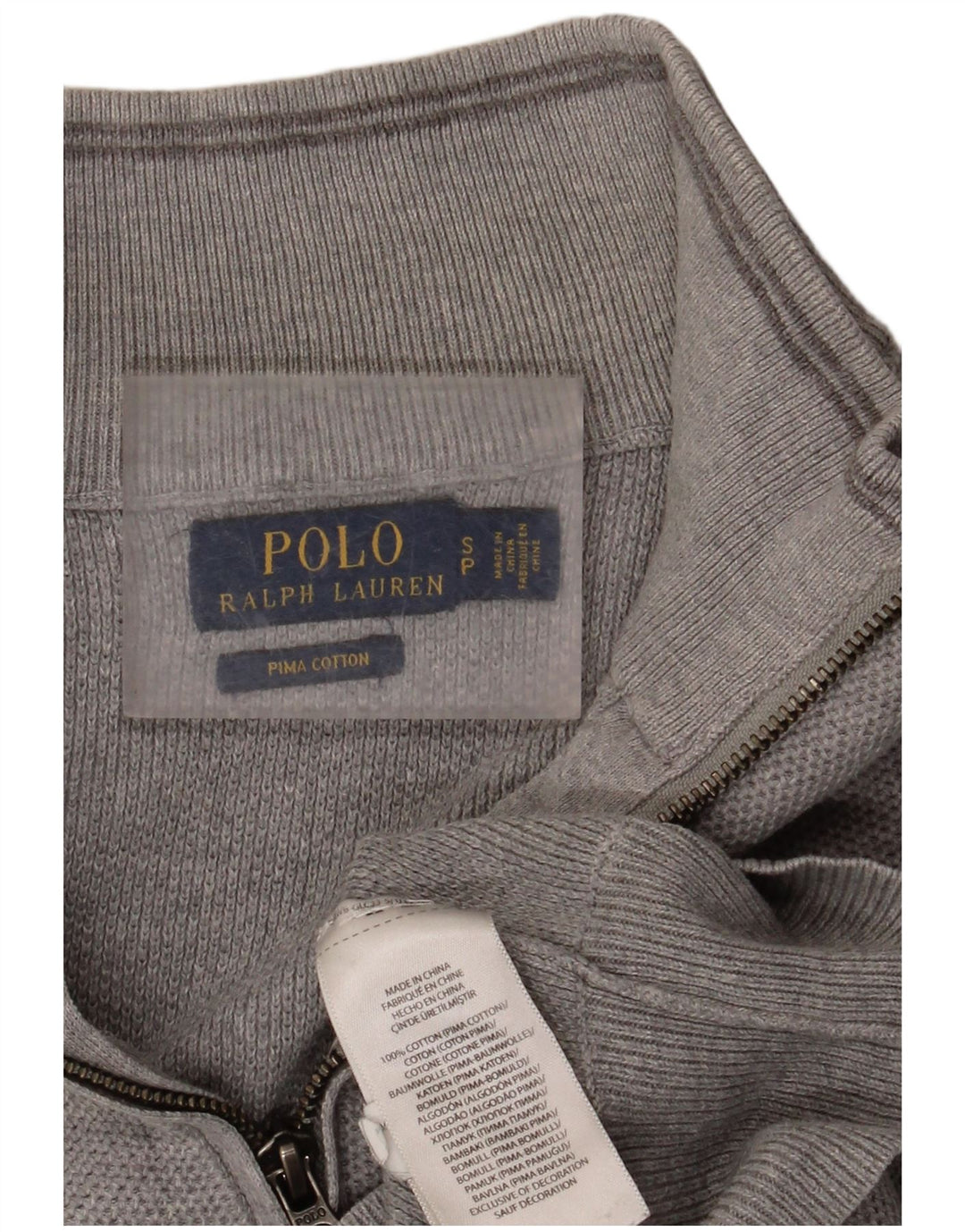 Polo Ralph Lauren Suéter de gran tamaño con cuello con cremallera para mujer Reino Unido 10 Pequeño Gris