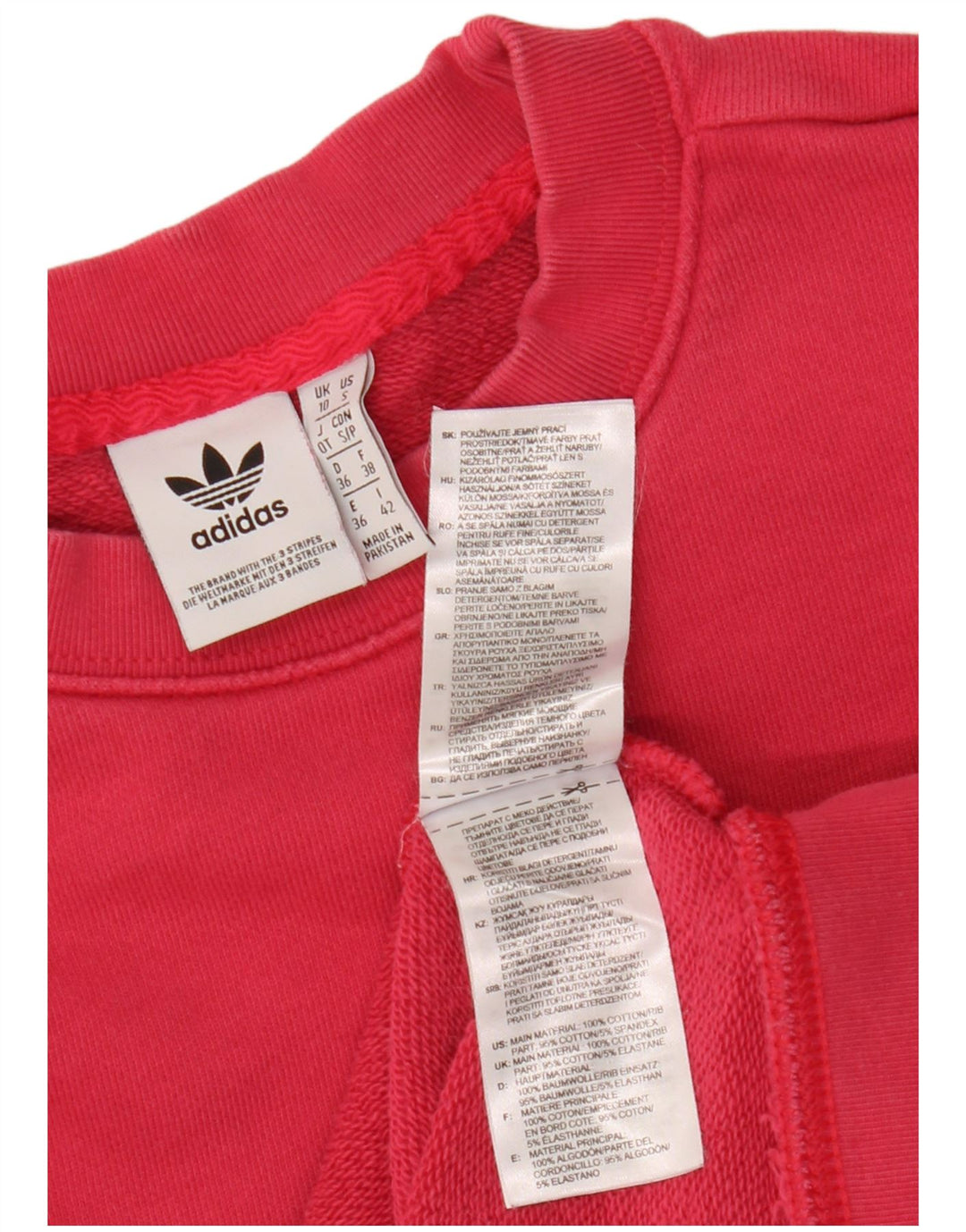 ADIDAS Sudadera con gráfico extragrande para mujer, talla 10, algodón rosa pequeño