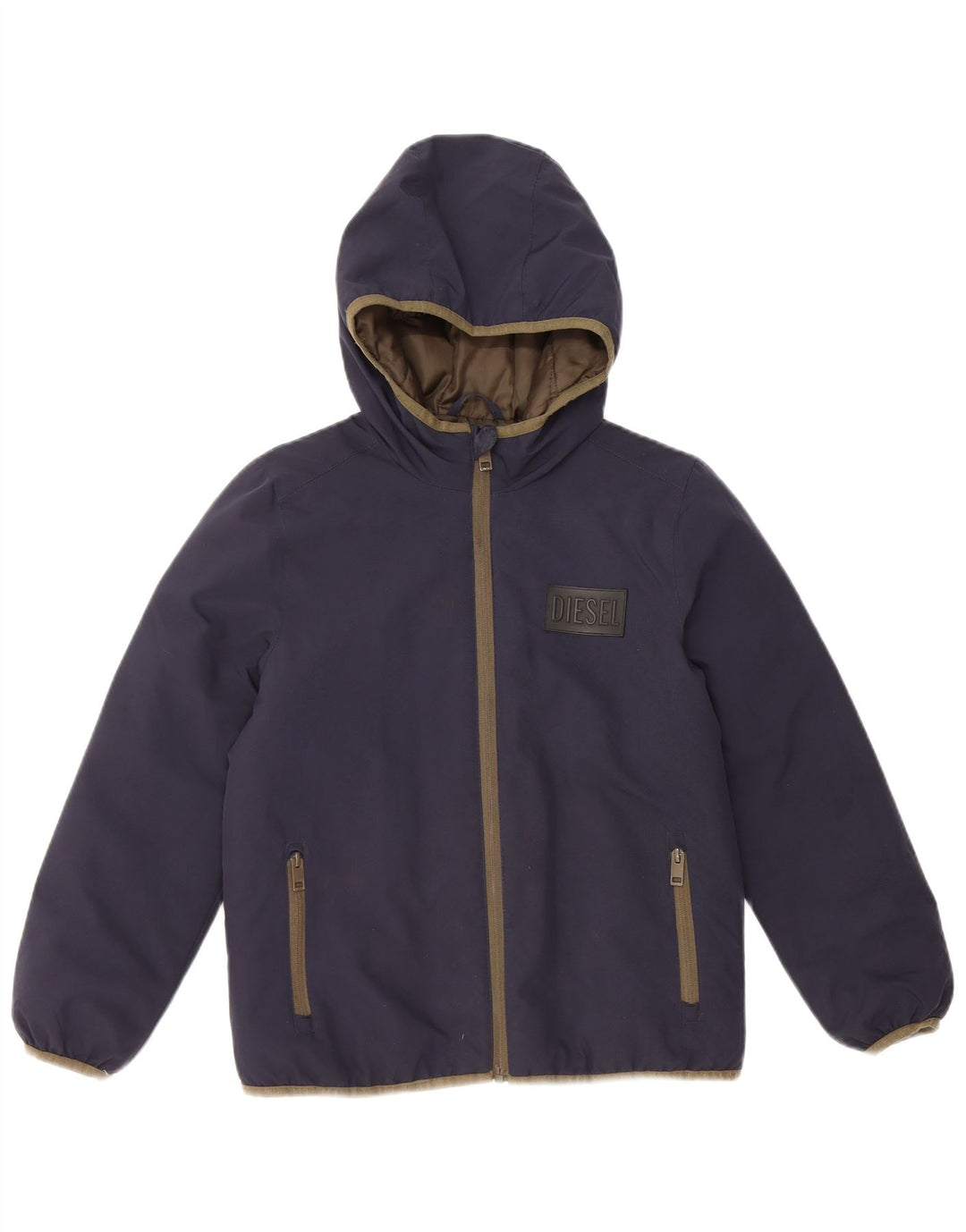 DIESEL Chaqueta cortavientos con capucha para niño 9-10 años Azul Marino Poliéster