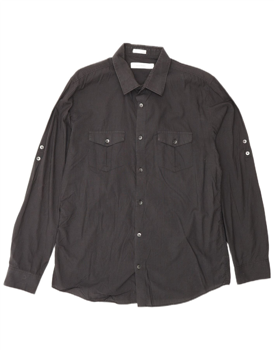 Camisa CALVIN KLEIN Hombre Mediana Algodón Rayas Negras