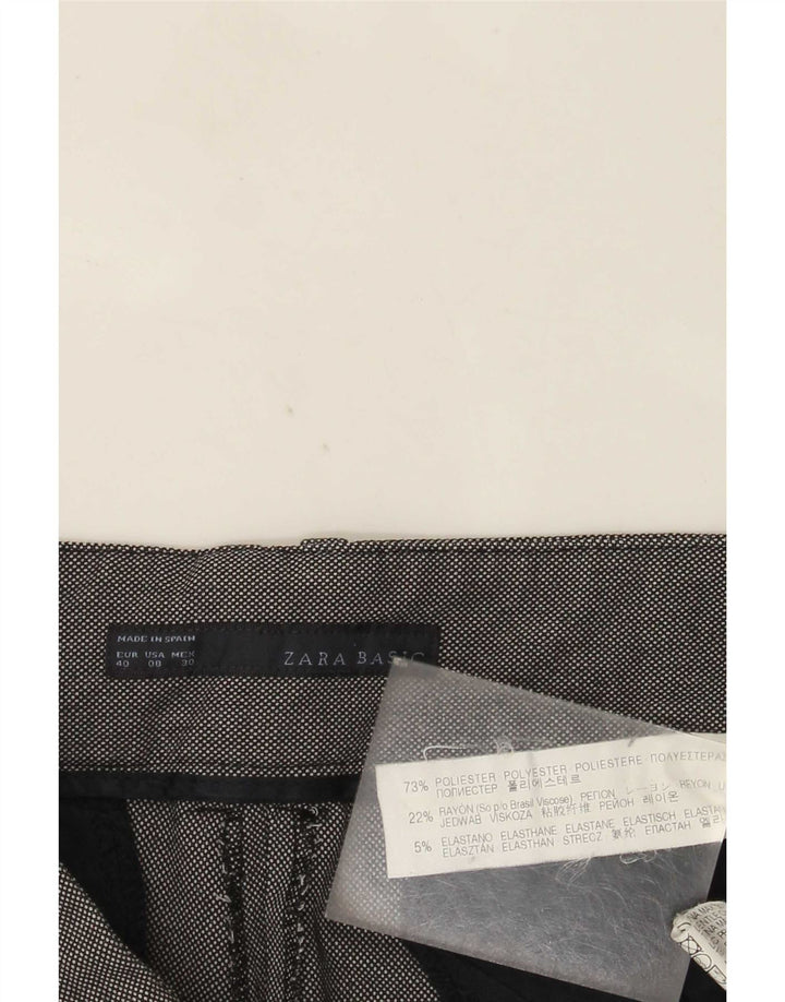 Zara Mujer Pantalón Chino Bootcut EU 40 Medium W30 L32 Gris Manchado