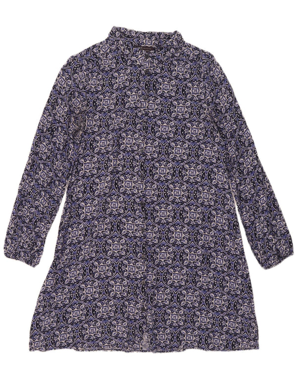 Marks & Spencer Vestido camisero para mujer UK 10 Small Azul Floral Viscosa