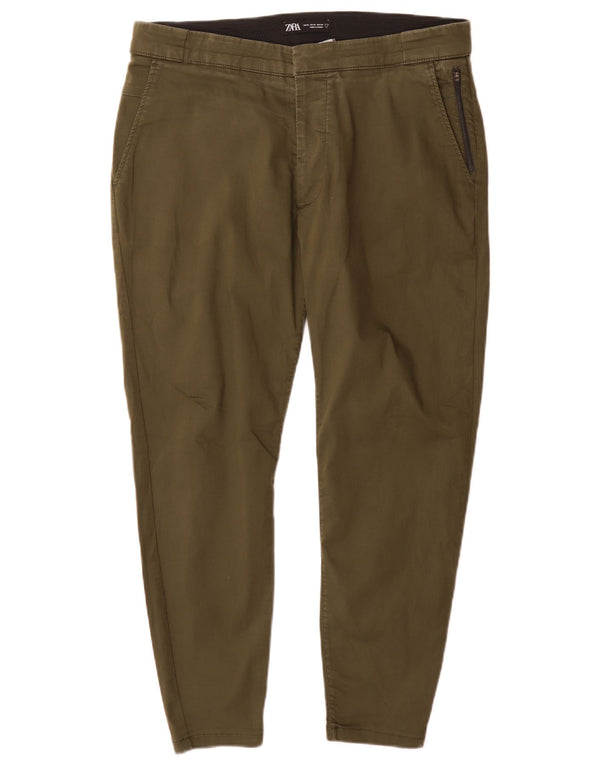 Zara Hombre Pantalones Cortos Slim XL W34 L27 Algodón Verde