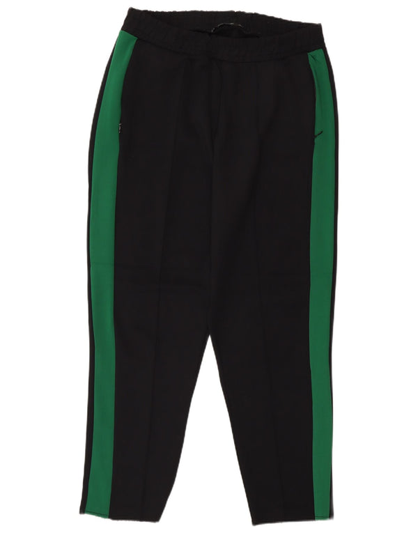 Zara Mujer Pantalones De Chándal UK 42 Mediano Negro Colorblock Poliamida