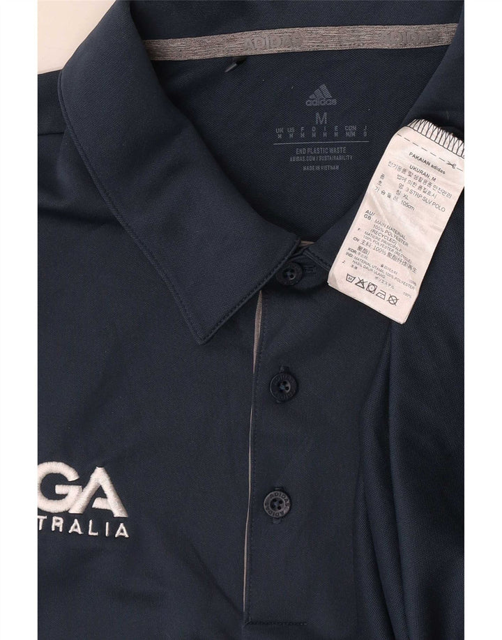 Adidas Polo gráfico para hombre Poliéster azul marino mediano