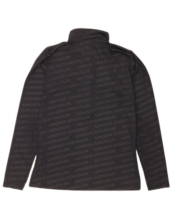 Under Armour Top gráfico con cremallera y cuello para mujer, manga larga, talla 44, talla M, color negro