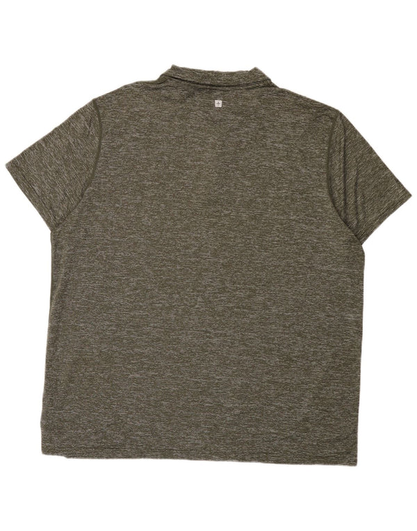 Polo para hombre Mountain Warehouse 2XL Poliamida moteada color caqui