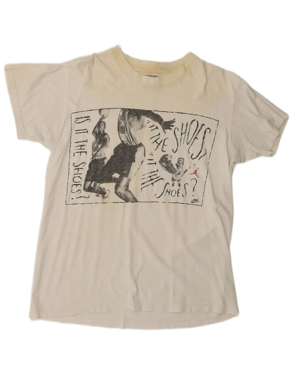 Nike Hombres Michael Jordan y Spike Lee ¿Son los zapatos? Camiseta Top Pequeña Blanca